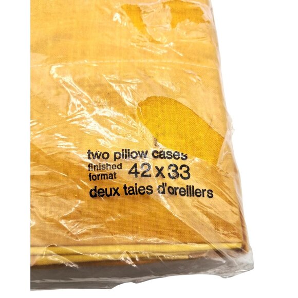 Vintage Tex-Made TruPrest Pillowcases 42x33 Yellow Gold 50% Fortrel 50% Cotton M - Picture 8 of 8